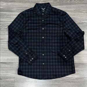 Age of Wisdom Men's Black Plaid Shirt